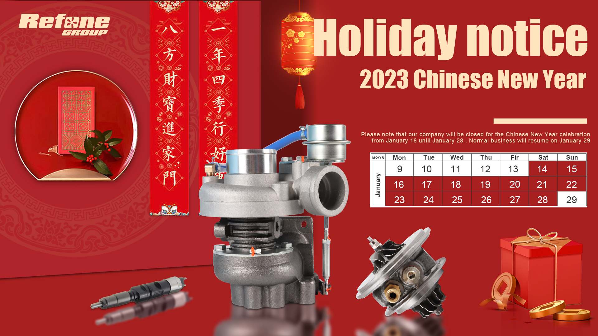 Aviso de vacaciones --- 2023 Año Nuevo Chino